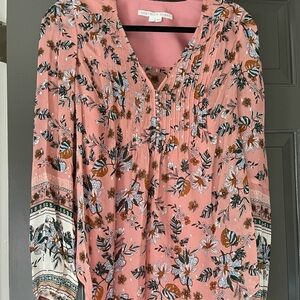 Veronica Beard Pink Floral Blouse